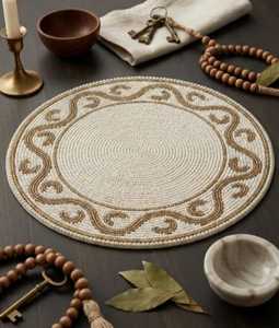 Luxury Handmade Beaded Embroidery <b>Placemat</b> <b>Table</b> Decor <b>for</b> Restaurants and Hotels - Product Image 5