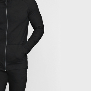 Conjunto Deportivo para Hombre, Color Negro, con Capucha, Manga Larga, Sudadera y Pantalones de Poliéster y Spandex, Corte Ajustado, para Otoño - Product Image 4