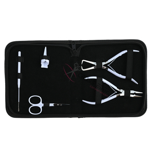 Premium White Hair Extension <b>Tools</b> Kit Hair Extension Pliers Microbeads Crimping & Removal Pliers Hair <b>Hook</b> <b>Tool</b> Parting Finger - Product Image 5