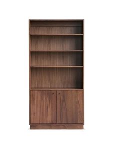 Mid Century Teak <b>Wood</b> <b>Bookcase</b> Large Storage Cabinet with Doors - Product Image 2
