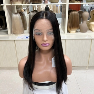 Perruques chinoises en gros sans colle, cheveux humains vierges bruts pré-épilés, transparentes HD pour perruques Lace Front - Product Image 1