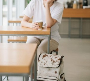 Vintage Cowhide Leather Hair On Backpack Travel Laptop Rucksack School Bag Durable Handmade Quality LHBP-0046 - Product Image 5