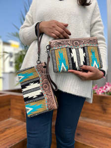 มาใหม่สไตล์ตะวันตกมือเครื่องมือหนังอานผ้าห่มคล้องมือคลัทช์ร้อนขายมือเครื่องมือเย็บกระเป๋าสตางค์ผู้หญิงกระเป๋าสตางค์ - Product Image 2