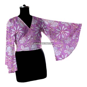 Débardeur en coton floral multicolore pour l'été, séchage rapide et respirant, hauts en coton pour femmes, taille unique, manches cloche - Product Image 5