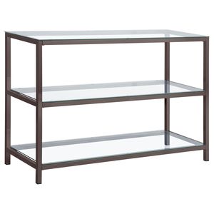 Consolle Weston a 2 ripiani con piano in vetro, nero nichelato, per ingresso - Product Image 2