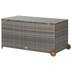 Scatola portaoggetti Patio in 47.2 grigio chiaro "x 25.6" x 24 "in Poly Rattan - Product Image 4