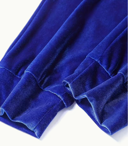 Ensemble de survêtement en velours bleu royal pour homme, sweat-shirt à capuche et pantalon, tenue décontractée en deux pièces - Product Image 3
