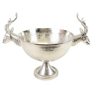 Bol à punch vintage plaqué argent avec poignées en forme de tête de lion, style antique, refroidisseur à champagne et vin, centre de table, bol de service - Product Image 4
