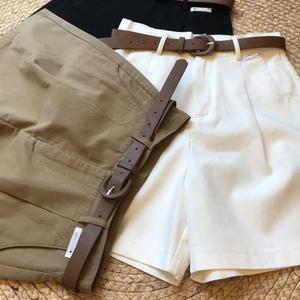 Pantalones Cortos de Verano para Mujer, de Sección Delgada, de Cinco Bolsillos, Holgados, de Cintura Alta, Estilo Workwear, de Pierna Ancha, Casuales - Product Image 3