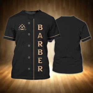 Barber Printed Anti-static Polyester <b>Cape</b> Black <b>White</b> Skull and Scissors Design Hairdressing Uniform for Barbershop Staff - Product Image 4