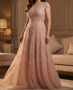 Robe de soirée formelle sans manches, ornée de perles et de paillettes, avec fente latérale sexy, sur mesure OEM, vente en gros directe du fabricant - Product Image 2