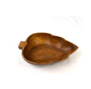 Bol en bois naturel de style bohème en forme de feuille, pour servir les fruits, fabrication artisanale indienne, prix de gros - Product Image 4