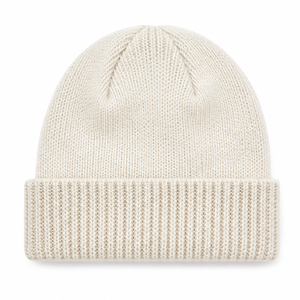 Classic Men's Ribbed Knit Beanie Cream Ivory Cuffed Winter <b>Warm</b> <b>Hat</b> - High Quality winterwear - Product Image 1