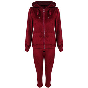 Brand New Quality Hip Hop Solid Velvet <b>Velour</b> Hoodie Cheap Tracksuit - Product Image 5