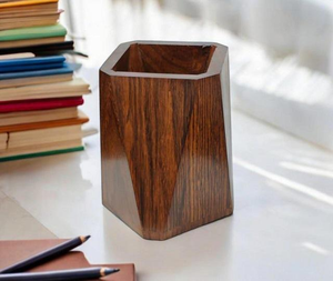 Porte-stylos en bois, organiseur de papeterie, porte-crayons en bois, artisanat naturel - Product Image 1