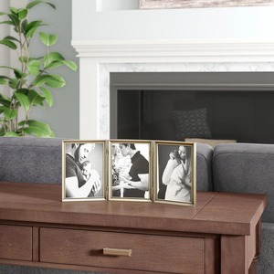 Rectangular Metal <b>Photo</b> <b>Frame</b> With Rope Edge Design Horizontal Orientation - Product Image 4