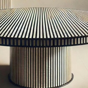 โต๊ะรับประทานอาหารฝังมุก งานฝีมือดีไซน์ทันสมัย โต๊ะกาแฟฝังมุกตกแต่งด้วยมุก - Product Image 3