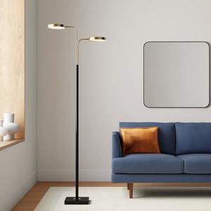 Lámpara de Pie de Metal Dorado de Lujo con Base de Mármol y Pantalla de Lino para Decoración de Interiores de Primera Calidad - Product Image 2