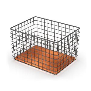 Rectangle Metal <b>Wire</b> <b>Storage</b> <b>Basket</b> With Handles Rustic Style Multi Purpose Neatening Organizer - Product Image 5