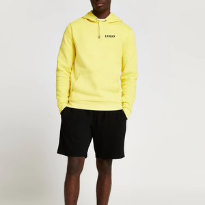 Sudadera con Capucha Amarillo Mantequilla para Hombre, Algodón Suave Premium, Ropa Casual Urbana, Cómoda Sudadera de Invierno para Uso Diario con Bolsillo Canguro - Product Image 4