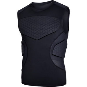 Maillot de football rembourré pour hommes adultes, protection de poitrine côtelée, sous-vêtement de compression, protection dorsale pour le rugby et le lacrosse - Product Image 1
