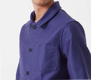 Wholesale Custom <b>Men's</b> Breathable Workwear <b>Jacket</b>, OEM Blue Cotton Twill Coat Durable Utility Uniform Working Outerwear <b>Jacket</b> - Product Image 5