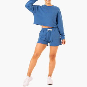 Shorts Deportivos Casuales para Mujer, Cintura Alta con Cordón Ajustable, para Gimnasio, Yoga, Correr, Cintura Elástica, Secado Rápido, Transpirables, 100% Algodón - Product Image 6