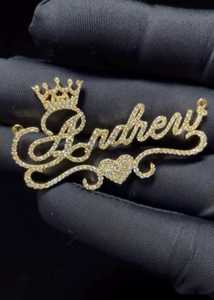 Colgante de Plata de Ley 925 Personalizado con Letra Inicial en Cursiva, con Moissanita y Baño de Rodio/Oro, Diseño de Corazón - Product Image 4