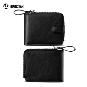 Cartera de Mujer TILONSTAR Clásica Vintage Negra de Microfibra con Diseño de Botón y Cremallera, Monedero con 12 Ranuras para Tarjetas - Product Image 2