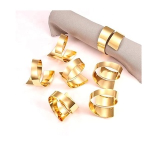 2025 luxueux anneaux de serviette en métal fabriqués à la main 4 pièces ensemble conceptions uniques couleurs vives élégant salle à manger mariages hôtel Table décor - Product Image 6