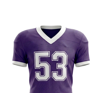 Maillot de football américain personnalisé, uniforme d'équipe sportive, numéro graphique imprimé, tenue d'entraînement rétro, 100% polyester respirant et à séchage rapide - Product Image 4