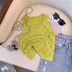 Camiseta Deportiva sin Mangas para Mujer, Tejida, Transpirable, con Tirantes, Estilo Básico, Diseño Dulce - Product Image 3