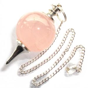 Péndulo de Cuarzo Rosa Natural con Cadena para Sanación con Cristales y Radiestesia, Venta al por Mayor de Gemas para Meditación Espiritual - Product Image 5