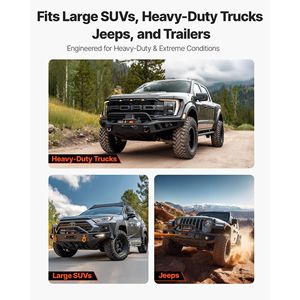 Verricello Elettrico 12V DC per Camion con Capacità di Carico di 13500 Libbre e Cavo Sintetico da 3/8 X 92 Piedi, Controllo Remoto Wireless e Cablato - Product Image 3