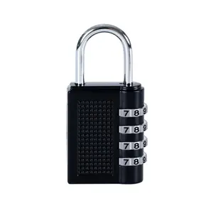 YH1260 Black Zinc Small Four-digit Gym Locker Door Lock Luggage Password Padlock