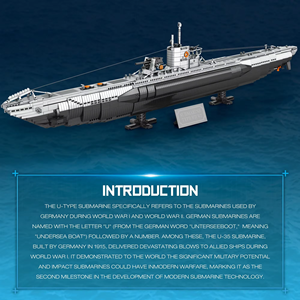 3987 Piezas de Bloques de Construcción en Forma de U para Submarino, Modelo de Barco Submarino con Base, Decoración de Escritorio, Juguetes DIY para Niños, Regalos para Fiestas - Product Image 4