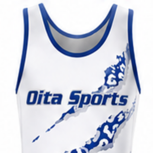 Maillot de lutte sublimé blanc et bleu pour homme, en polyester, uniforme sportif athlétique sans manches, vêtements de lutte pour l'entraînement et les matchs - Product Image 4