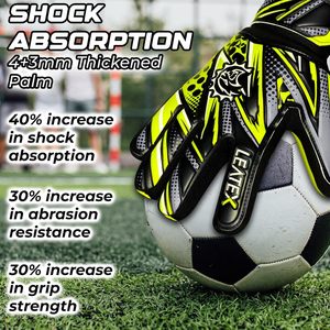 Gants de gardien de but en PVC Leatex, à doigts entiers, antidérapants, respirants, avec sangle de poignet réglable pour l'entraînement sportif - Product Image 5