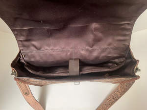 Nouveau Western usiné à la main en cuir Buck Stitch porte-documents sacs en cuir véritable femmes sacs de travail dissimulé transporter bandoulière sacs d'ordinateur portable - Product Image 6