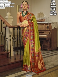 Sari de mariage Zariya en soie Banarasi blanche brodée, anti-transpiration et infroissable - Product Image 4