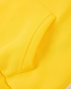 Men's Yellow Hoodie Sweatpants Set Solid Color Casual Breathable 380g Autumn Wear Polyester/Cotton French Terry Knitted Fabric - Product Image 6