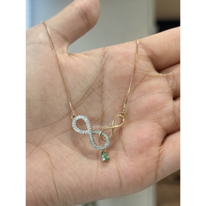 Elegante Collar Infinito con Diamante Cultivado en Laboratorio de 0.45 Ct, Colgante Infinito Dorado Trenzado con Acento de Pera, Joyería Fina para Mujer - Product Image 4
