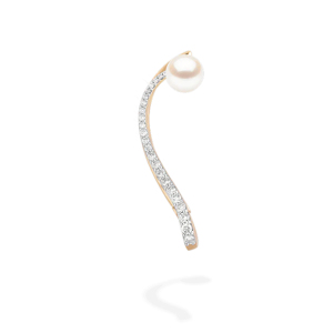 Minimalist 925 Silver Pearl <b>Cuff</b> <b>Earrings</b> With Channel Setting For Women Everyday Wear - Product Image 2