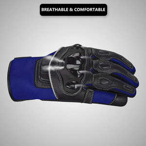 Gants de moto Alpha Racing en cuir robuste, compatibles écran tactile, doigts entiers, unisexe, protection des articulations, respirants - Product Image 5
