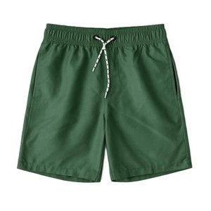 Shorts pour hommes personnalisés de couleur verte, cordon de serrage, taille élastique, séchage rapide, shorts décontractés, Bermuda, tissu 100% polyester, shorts de bain - Product Image 2