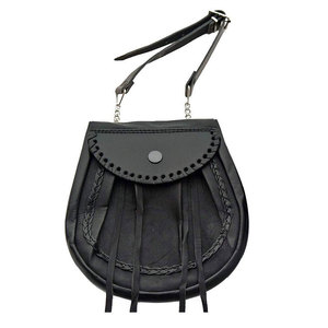 Sporran Escocés de Cuero Negro de Alta Calidad con Borlas, Bolsa Tradicional para Sporran de las Tierras Altas, OEM ODM - Product Image 1