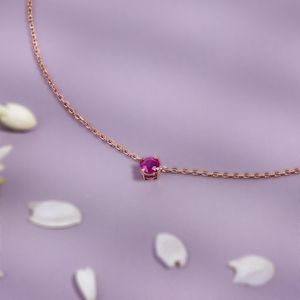 Collar con dijes de piedra de nacimiento solitarios para mujer, joyería de piedra de nacimiento, colgante de plata 925, dijes de piedra de nacimiento redondos personalizados con gemas. - Product Image 3