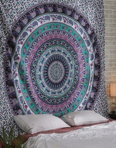 Tapiz de Mandala de diseño Jacquard Floral hecho a mano Hippie indio decoración del hogar colcha colgante de pared patrón impreso para dormitorio - Product Image 2