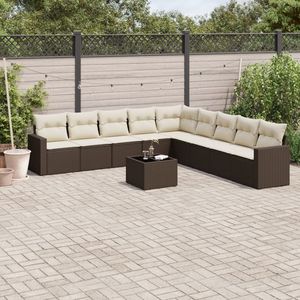 Conjunto de Sofás Modulares Grandes de Ratán PE Marrón para Jardín, Muebles de Patio con un Elegante Diseño Modular - Product Image 1