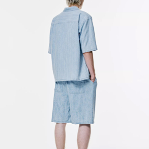 Ensemble short en jean de qualité supérieure pour hommes, nouvelle collection, avec logo personnalisé, taille élastique, en polyester et coton - Product Image 4